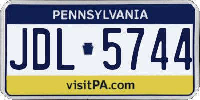 PA license plate JDL5744