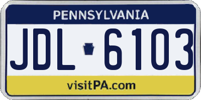 PA license plate JDL6103