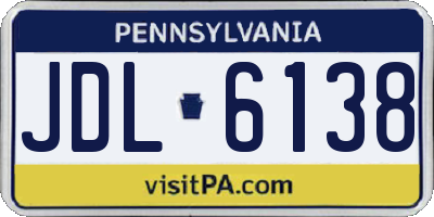 PA license plate JDL6138