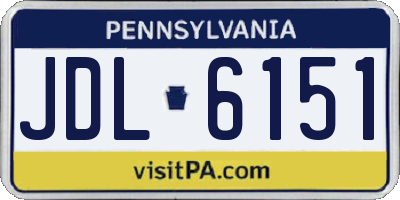 PA license plate JDL6151