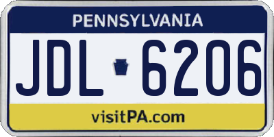PA license plate JDL6206