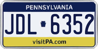 PA license plate JDL6352