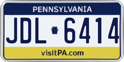 PA license plate JDL6414