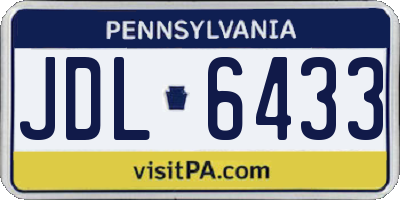 PA license plate JDL6433