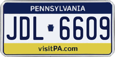 PA license plate JDL6609
