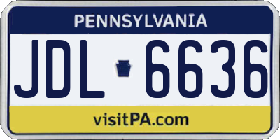 PA license plate JDL6636
