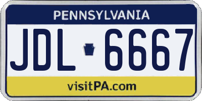 PA license plate JDL6667