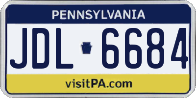 PA license plate JDL6684