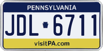PA license plate JDL6711