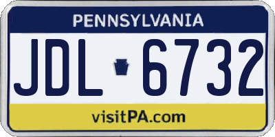 PA license plate JDL6732