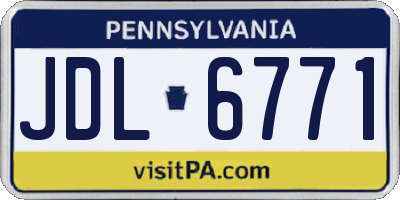PA license plate JDL6771