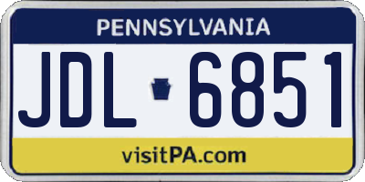 PA license plate JDL6851