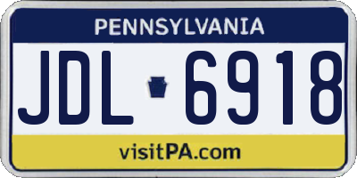 PA license plate JDL6918