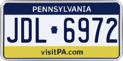 PA license plate JDL6972