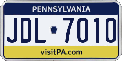 PA license plate JDL7010