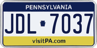 PA license plate JDL7037