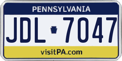 PA license plate JDL7047