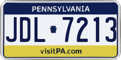 PA license plate JDL7213