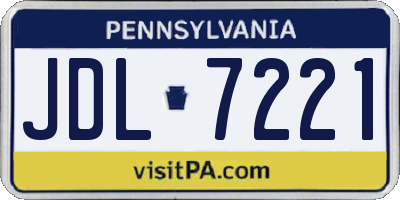 PA license plate JDL7221