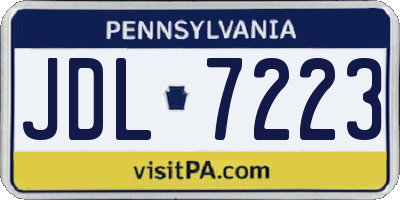 PA license plate JDL7223