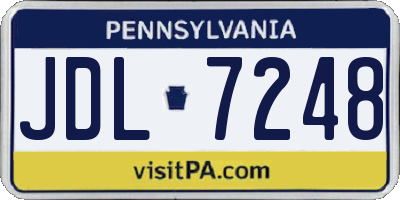 PA license plate JDL7248