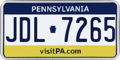 PA license plate JDL7265