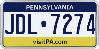 PA license plate JDL7274