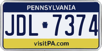 PA license plate JDL7374