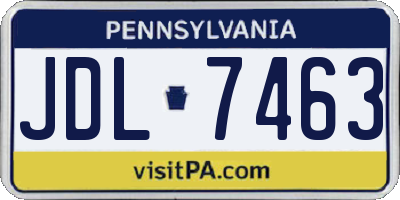PA license plate JDL7463