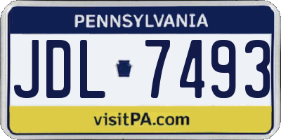 PA license plate JDL7493