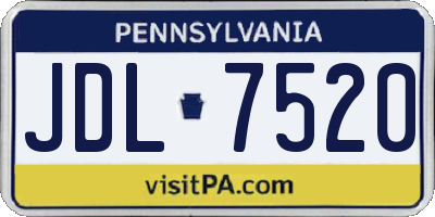 PA license plate JDL7520