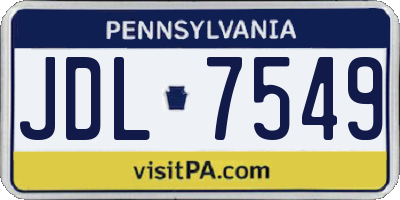 PA license plate JDL7549