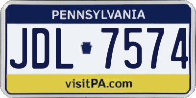 PA license plate JDL7574