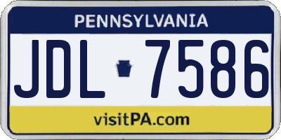 PA license plate JDL7586
