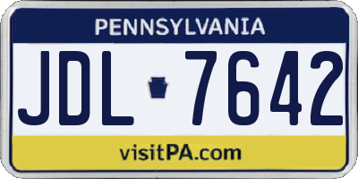 PA license plate JDL7642