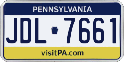 PA license plate JDL7661