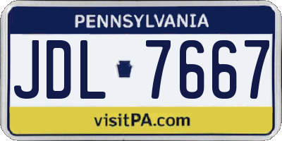 PA license plate JDL7667