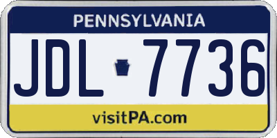 PA license plate JDL7736