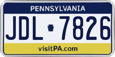 PA license plate JDL7826