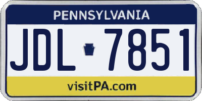 PA license plate JDL7851