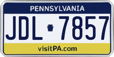 PA license plate JDL7857
