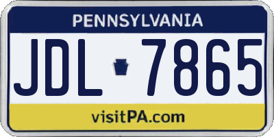 PA license plate JDL7865