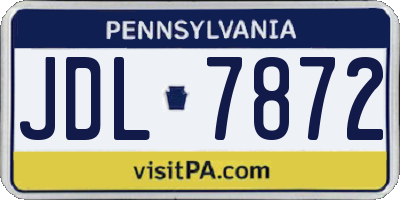 PA license plate JDL7872