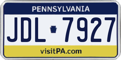 PA license plate JDL7927