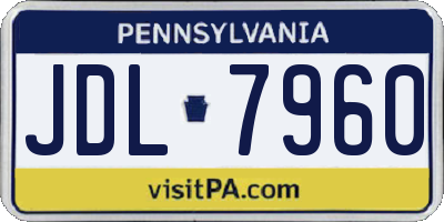 PA license plate JDL7960