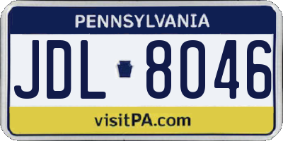PA license plate JDL8046