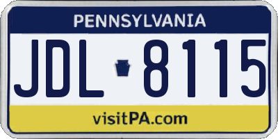 PA license plate JDL8115