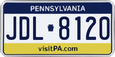PA license plate JDL8120