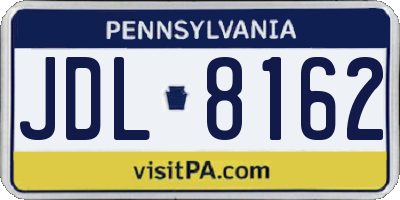 PA license plate JDL8162