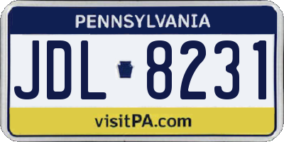 PA license plate JDL8231
